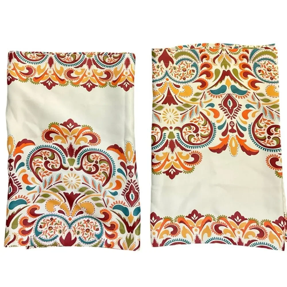 Lush Decor Clara Window Valance Set of 2 Paisley Floral Cottage Bohemian